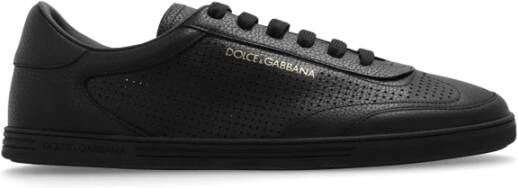 Dolce & Gabbana Zwarte Sneakers Lage Top Ronde Neus Black Heren