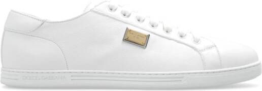 Dolce & Gabbana Saint Tropez Plaque Sneakers Moderne Herenschoenen in het Wit White Heren