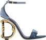 Dolce & Gabbana 105 mm sandalen met patchwork en DG-hak Blauw - Thumbnail 1