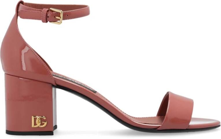 Dolce & Gabbana Lakleren sandalen met hak Pink Dames