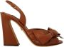 Dolce & Gabbana Brown Leather Ankle Strap Heels Sandals Shoes Brown Dames - Thumbnail 2