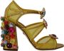 Dolce & Gabbana Hoge hak sandalen met veelkleurige kristallen Yellow Dames - Thumbnail 1