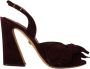 Dolce & Gabbana Donkerpaarse Suède Enkelband Sandalen Purple Dames - Thumbnail 2