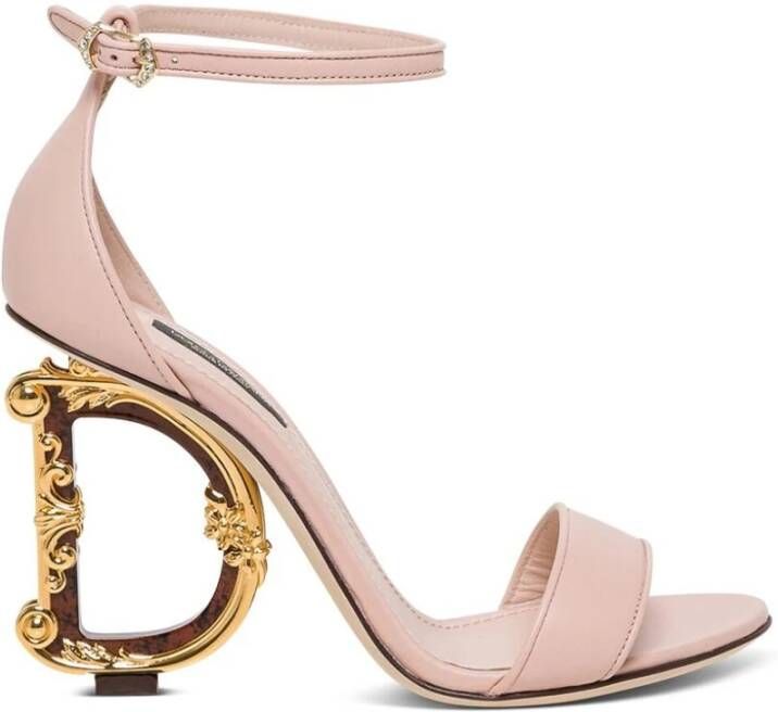 Dolce & Gabbana Hoge hakken leren sandalen Pink Dames