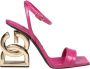Dolce & Gabbana Verstelbare Enkelband Croco Sandalen Pink Dames - Thumbnail 1