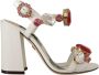 Dolce & Gabbana Witte Leren Kristallen Keira Hakken Sandalen Multicolor Dames - Thumbnail 1