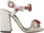 Dolce & Gabbana Witte Leren Kristallen Keira Hakken Sandalen Multicolor Dames - Thumbnail 1