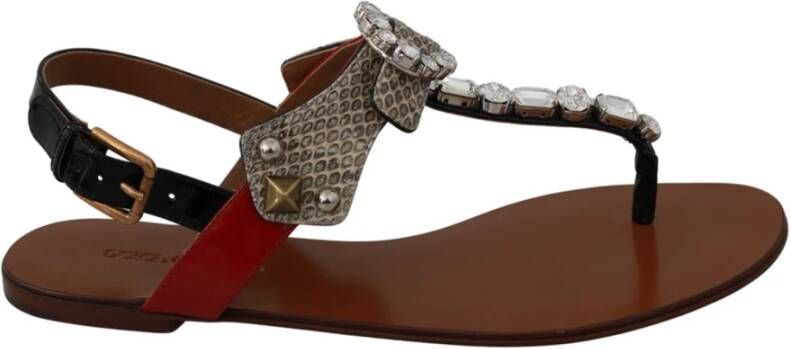 Dolce & Gabbana Sandalen met kristallen versiering Bruin Dames