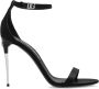 Dolce & Gabbana Elegante Zijden Satijnen Metalen Hak Sandalen Black Dames - Thumbnail 1
