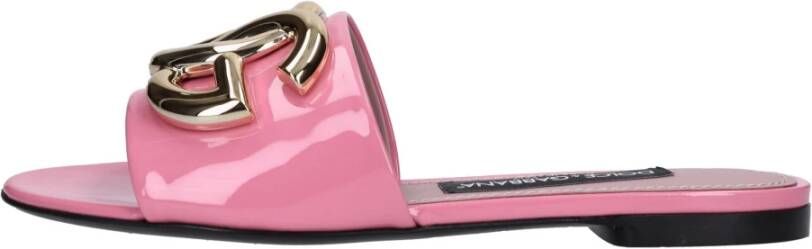 Dolce & Gabbana Instap Sandalen met Ronde Openeus Pink Dames