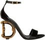 Dolce & Gabbana Sandals With Baroque DG Detail Zwart Dames - Thumbnail 1