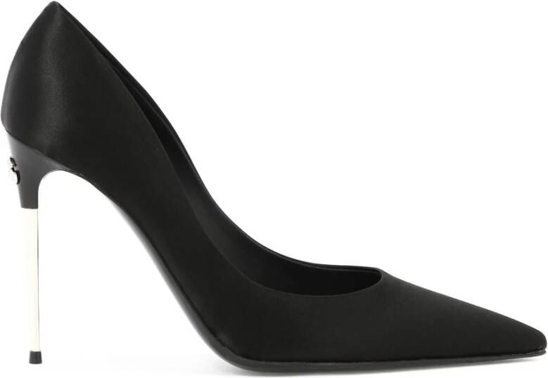 Dolce & Gabbana Elegante Zijde Blend Stiletto Hak Schoenen Black Dames
