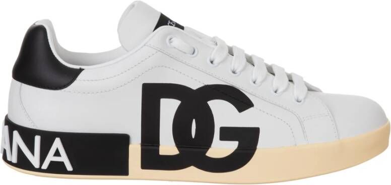 Dolce & Gabbana Portofino sneakers met logo-print White Heren