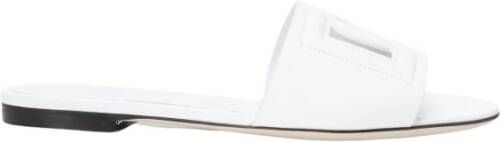 Dolce & Gabbana Witte platte schoenen met DG-logo White Dames