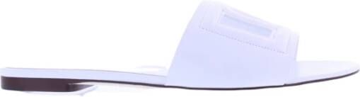 Dolce & Gabbana Witte platte schoenen met DG-logo White Dames