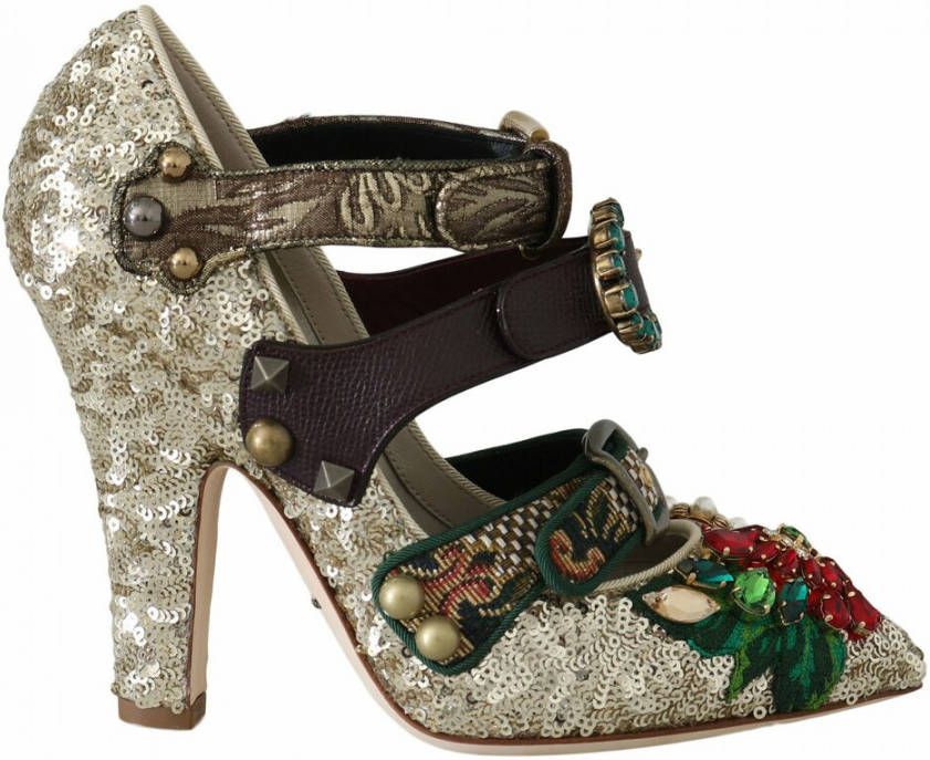 Dolce & Gabbana Rode Kristallen Studs Hakken Schoenen Mary Janes Bellucci Alta Moda Red Dames