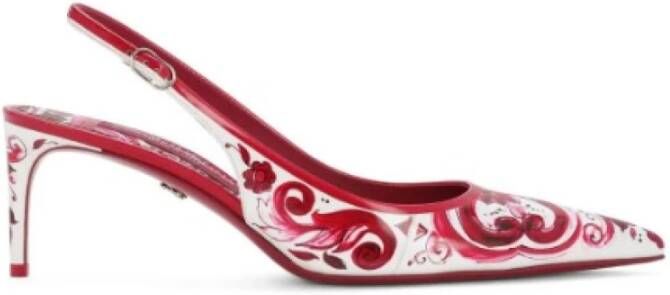 Dolce & Gabbana Slingback met hak in Maiolica Print Multicolor Dames