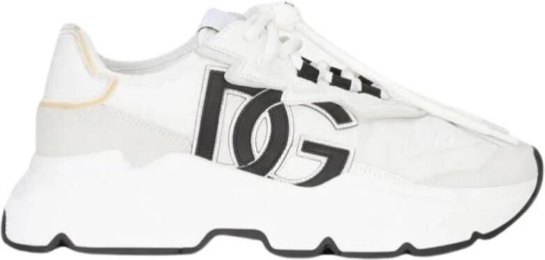 Dolce&Gabbana Sneakers Leather Daymaster Logo-Patch Lace-Up Sneakers in wit