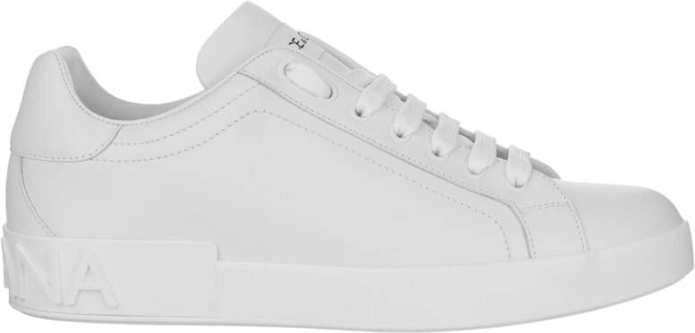 Dolce & Gabbana Leren lage sneakers ronde neus White Heren