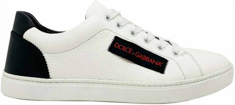 Dolce & Gabbana Leren sneakers met textuur voor vrouwen White Dames
