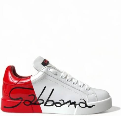 Dolce & Gabbana Witte Rode Portofino Veterschoenen Multicolor Dames - Foto 2
