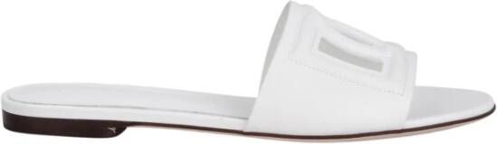 Dolce & Gabbana Witte platte schoenen met DG-logo White Dames