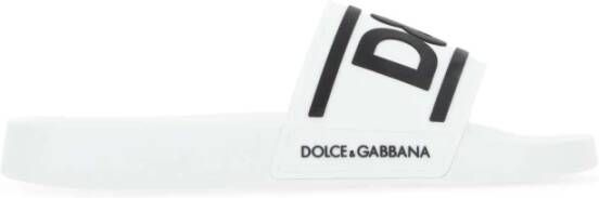 Dolce & Gabbana Witte Sandalen Gomma Pool Slides White Heren