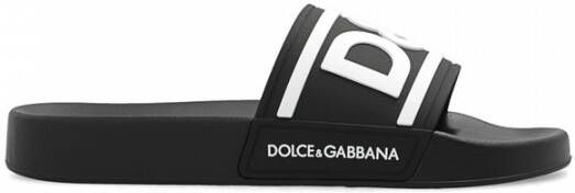 Dolce & Gabbana Slides with logo Zwart Dames
