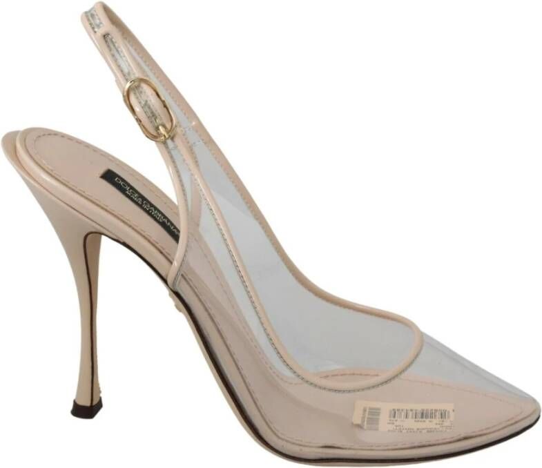 Dolce & Gabbana Slingback PVC Beige Clear High Heels Shoes Beige Dames