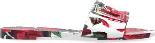 Dolce & Gabbana Bloemversierde platte sandalen met merkband Multicolor Dames - Foto 4