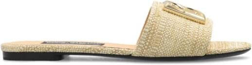 Dolce & Gabbana Raffia Logo Sandalen Beige Dames