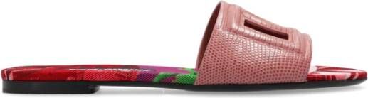 Dolce & Gabbana Slippers met logo Pink Dames