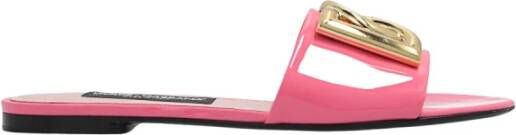 Dolce & Gabbana Slippers met logo Roze Dames