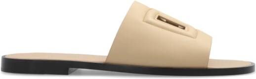 Dolce & Gabbana Sloffen met logo Beige Heren