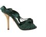 Dolce & Gabbana Emerald Exotic Leather Heels Sandals Shoes Groen Dames - Thumbnail 1