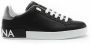 Dolce & Gabbana Portofino Leren Sneakers met Contrasterende Inzet Black Heren - Thumbnail 1