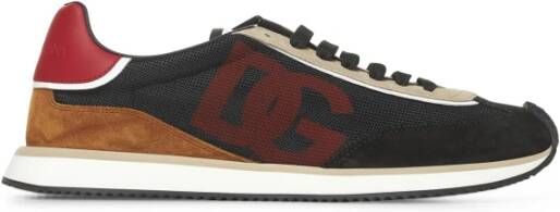 Dolce & Gabbana Zwarte Sneakers met Logoed Tongue
