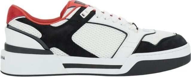 Dolce & Gabbana Witte Mesh Sneakers met Suède Inzetstukken Multicolor Heren