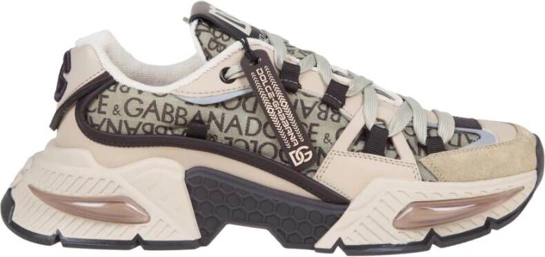 Dolce & Gabbana Beige Mix Materiaal Sneakers voor Heren Beige Heren