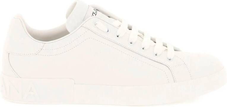 Dolce & Gabbana Portofino Sneakers Wit Leer White Heren