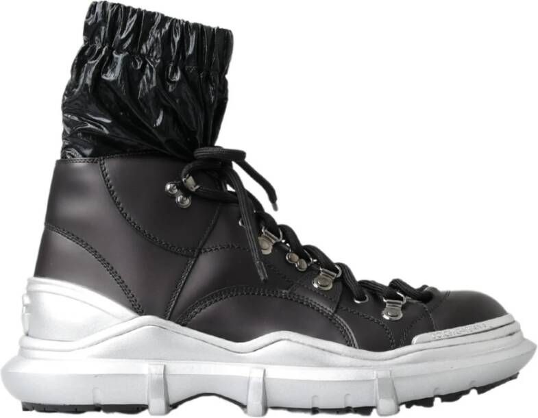 Dolce & Gabbana Luxe Zwarte High Top Sneaker Bootie Black Dames