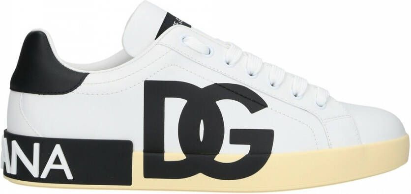Dolce & Gabbana Portofino sneakers met logo-print White Heren