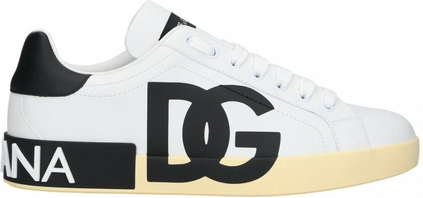 Dolce & Gabbana Portofino sneakers met logo-print White Heren