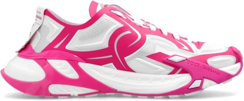 Dolce & Gabbana Fuchsia Sneakers met Contrasterende Details Roze Dames