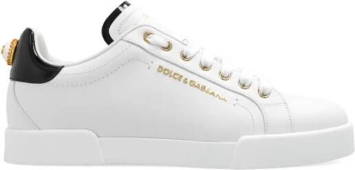 Dolce & Gabbana Witte Logo-Embellished Low-Top Sneakers White Dames