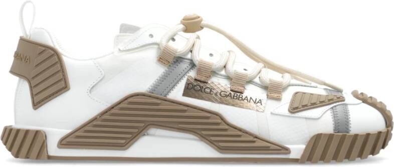 Dolce & Gabbana Witte Veterschoenen met Rubberdetails Multicolor Heren