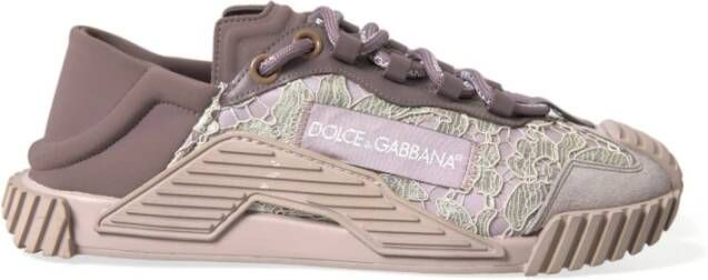 Dolce & Gabbana Versierde Leren Gevechtslaarzen met Borduurwerk Black Dames