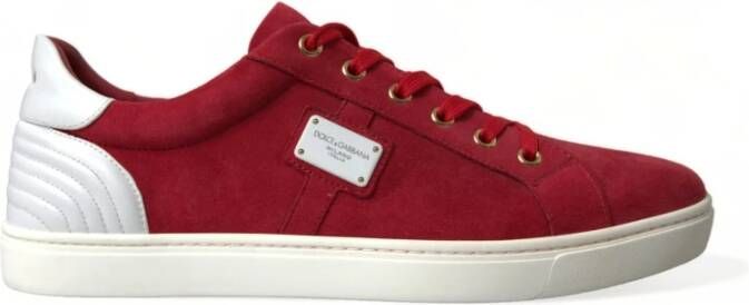 Dolce & Gabbana Rode Leren Lage Sneakers Red