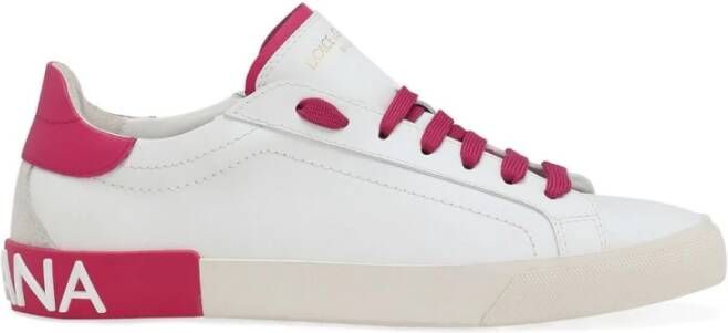 Dolce & Gabbana Fuchsia Portofino Lage Sneakers Pink Dames