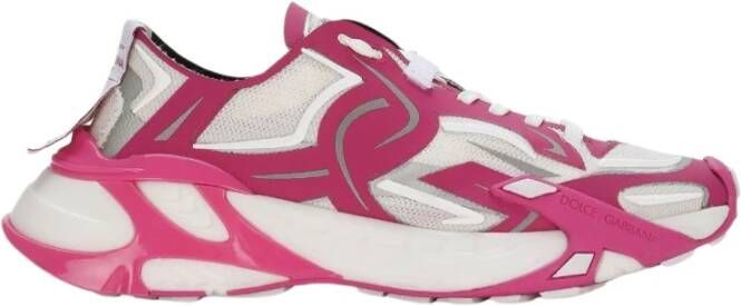 Dolce & Gabbana Fuchsia Sneakers met Contrasterende Details Roze Dames